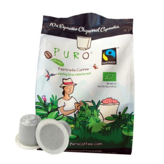 Кафе на капсули PURO „Bio Chaparral“10броя  Nespresso система