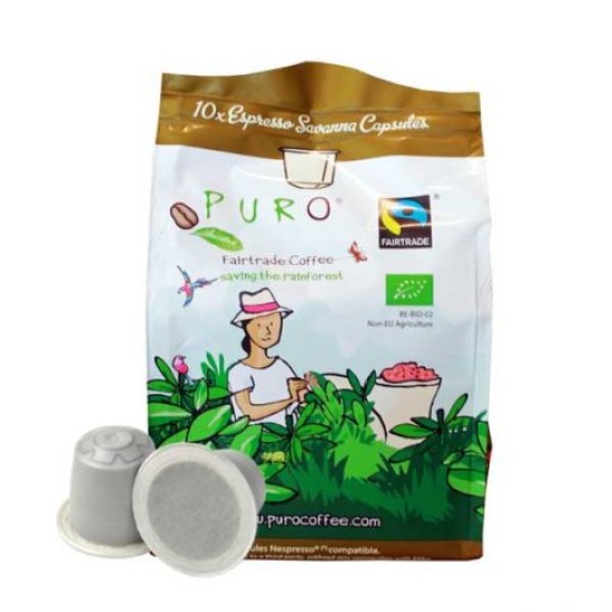 Кафе на капсули PURO „Bio Savanna“10броя  Nespresso система