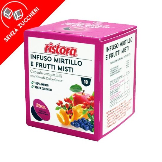 Ristora Mirtillo e Frutti Misti Dolce Gusto система 10 бр. Чай капсули Ristora Mirtillo e Frutti Misti Dolce Gusto система 10 бр. Чай капсули