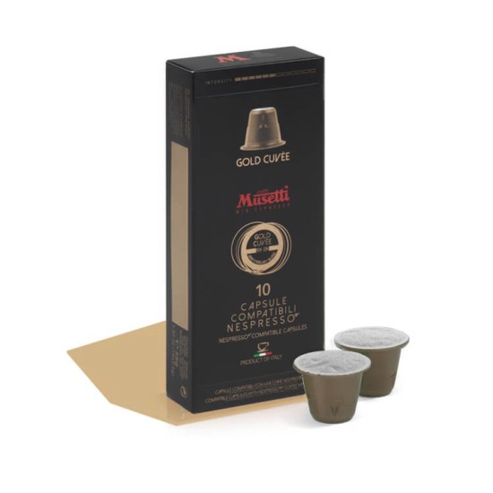 Капсули Musetti® Gold Cuvée Nespresso – Съвместими кафе капсули за система Nespresso® – 10 броя