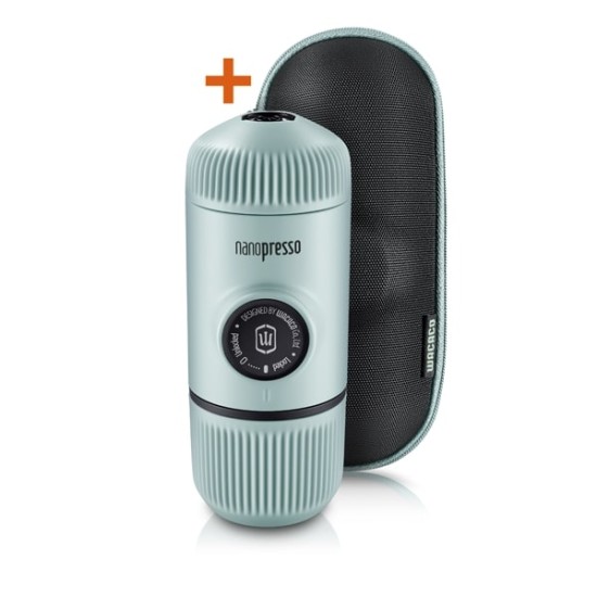 Wacaco® Nanopresso Arctic Blue + калъф – Преносима портативна машина за еспресо
