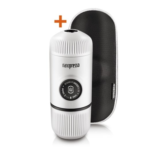 Wacaco® Nanopresso Chill White + калъф – Преносима портативна машина за еспресо